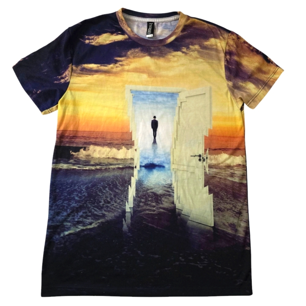 • IMAGINARY FOUNDATION • Men's Multicolor Graphic Water Top Hat Shirt SIZE Small